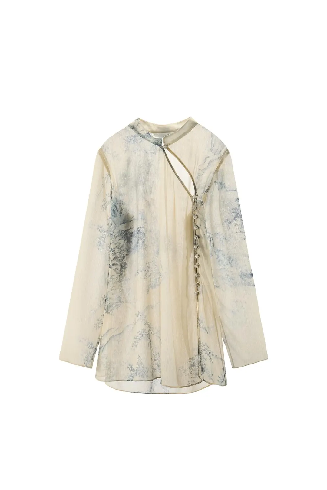 Блузка с принтом и пуговицами ZW Collection, Zara