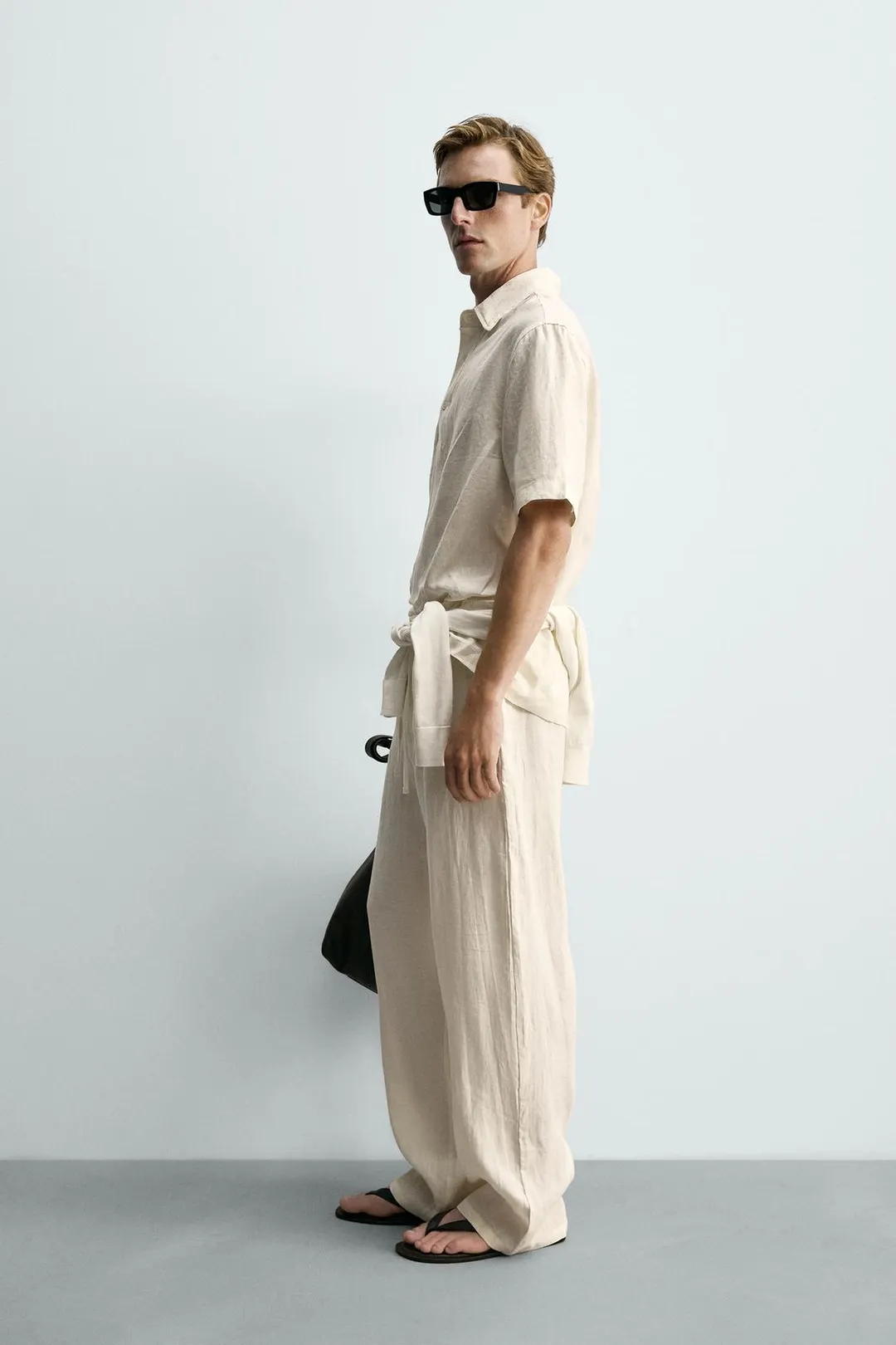 Брюки свободного кроя из 100% льна, Zara