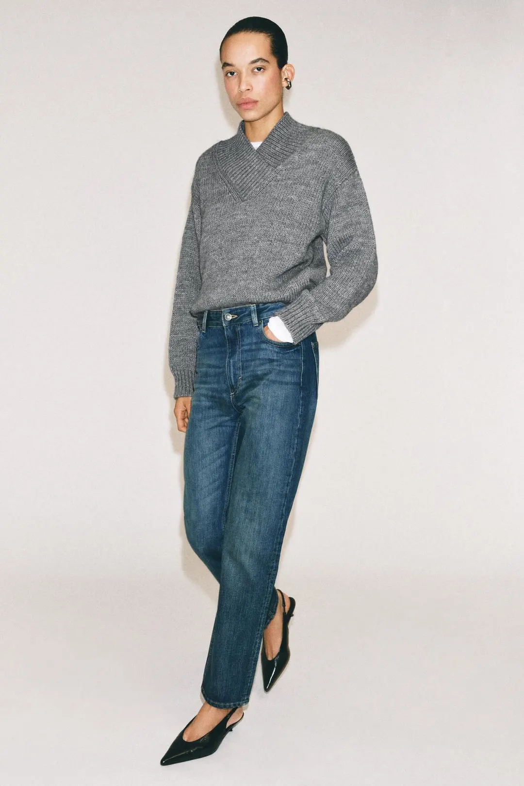 Джинсы прямого кроя ZW Collection с высокой посадкой, Zara
