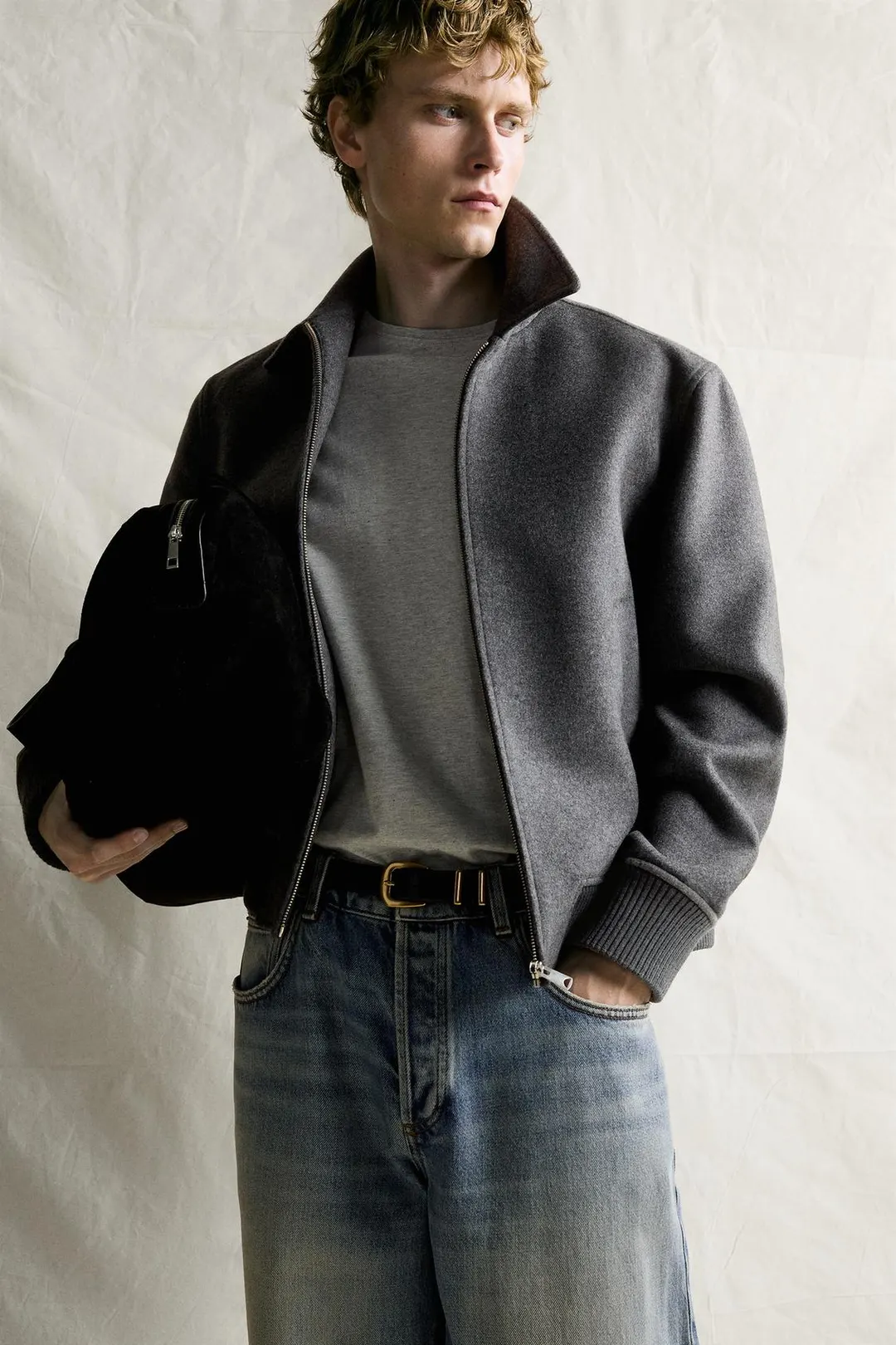 Куртка прямого кроя из смесовой шерсти Manteco®, Zara