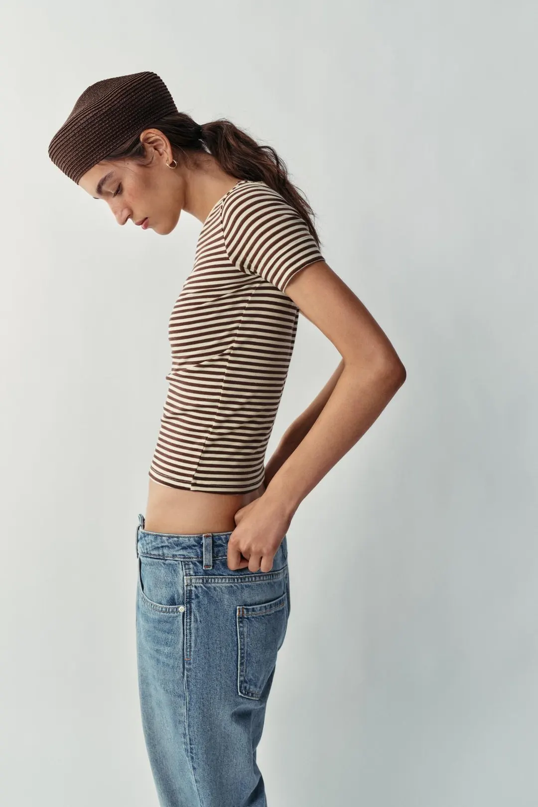 Футболка минималистичная с короткими рукавами, Zara