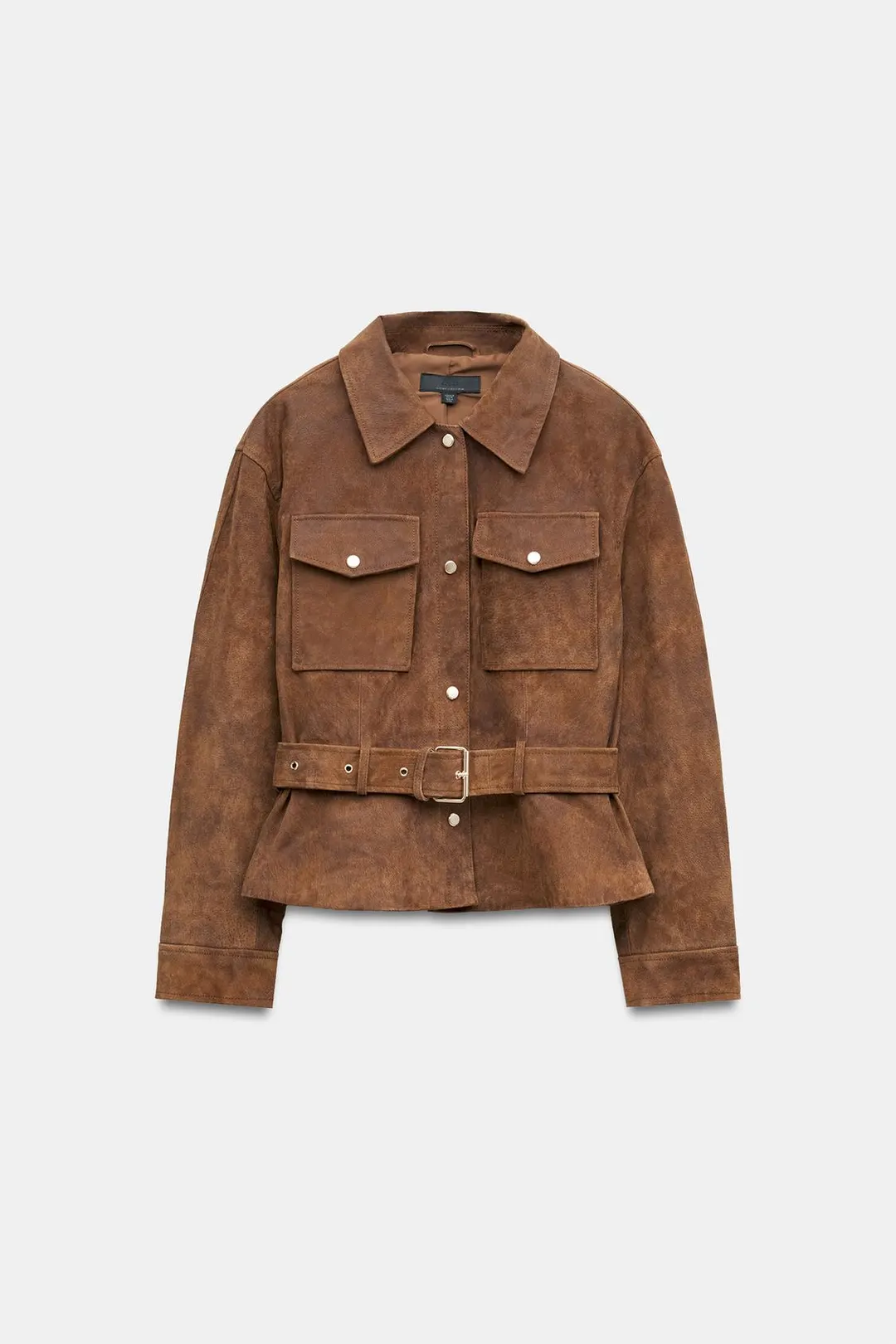Куртка из 100% кожи с поясом, Zara