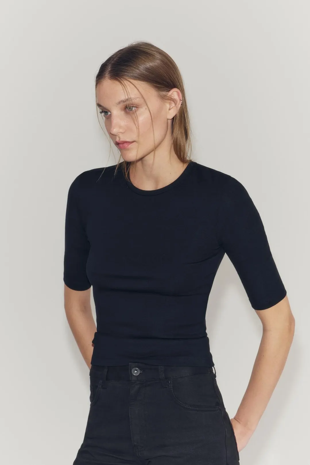 Футболка с рукавами до локтя, Zara