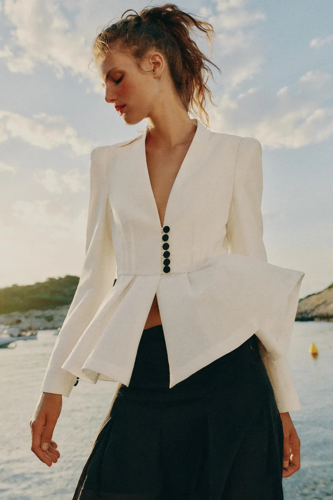 Приталенный пиджак с подплечниками, Zara