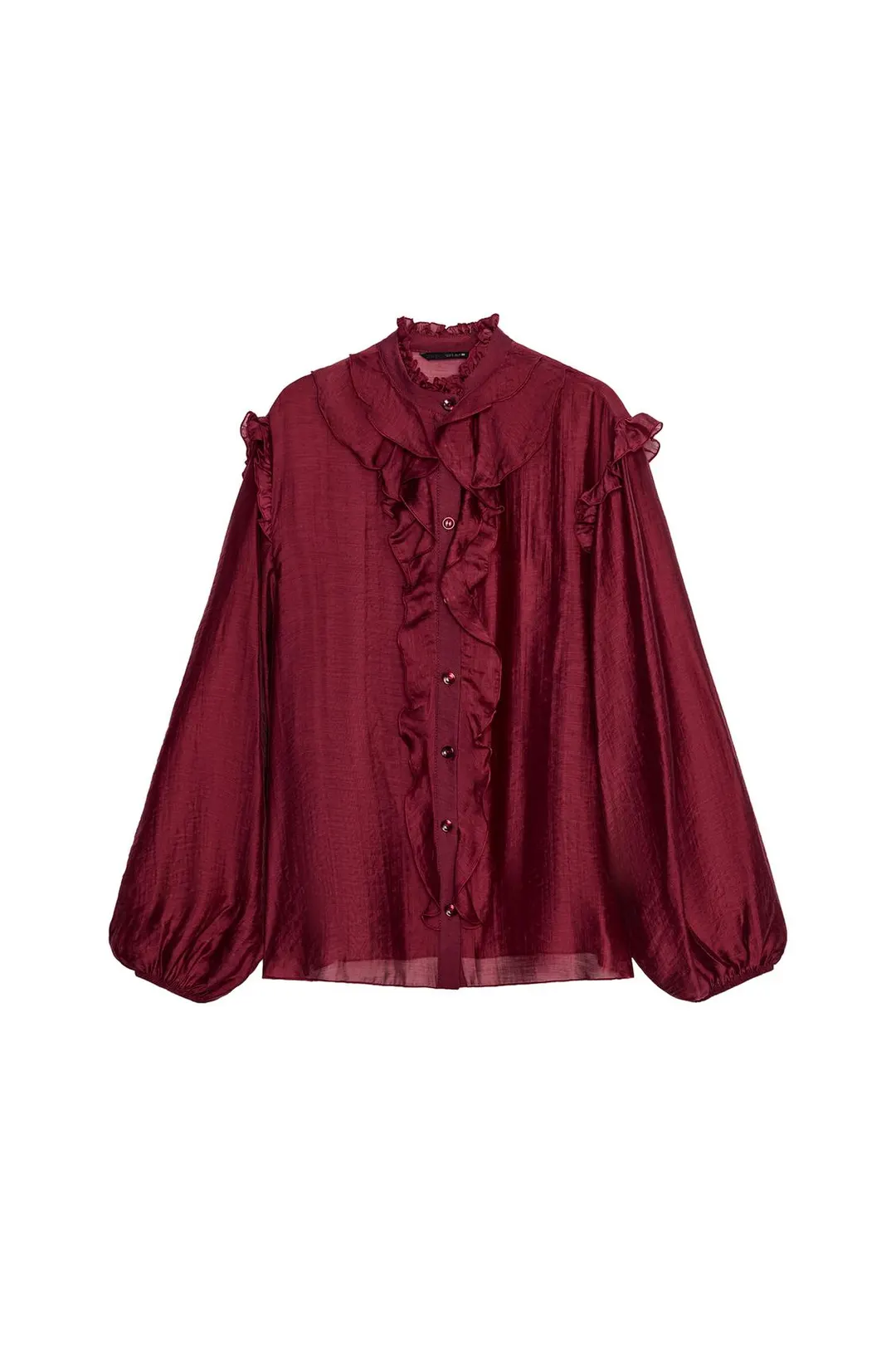 Блузка полупрозрачная с оборками, Zara