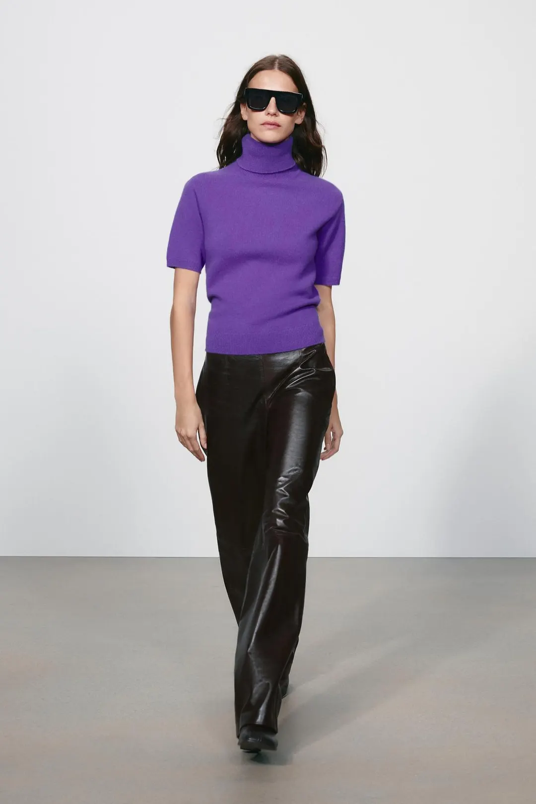 Свитер с короткими рукавами из 100% шерсти, Zara