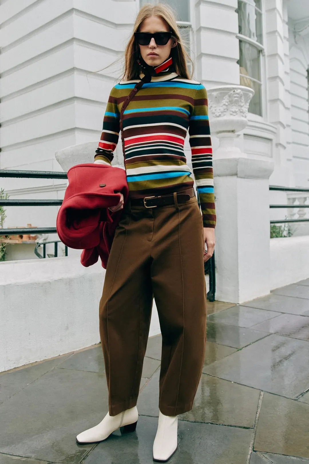 Вязаный джемпер в полоску, Zara