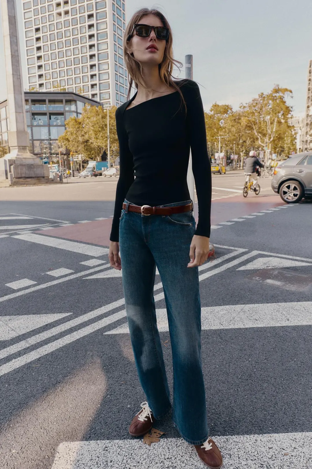 Футболка в рубчик с квадратным вырезом, Zara