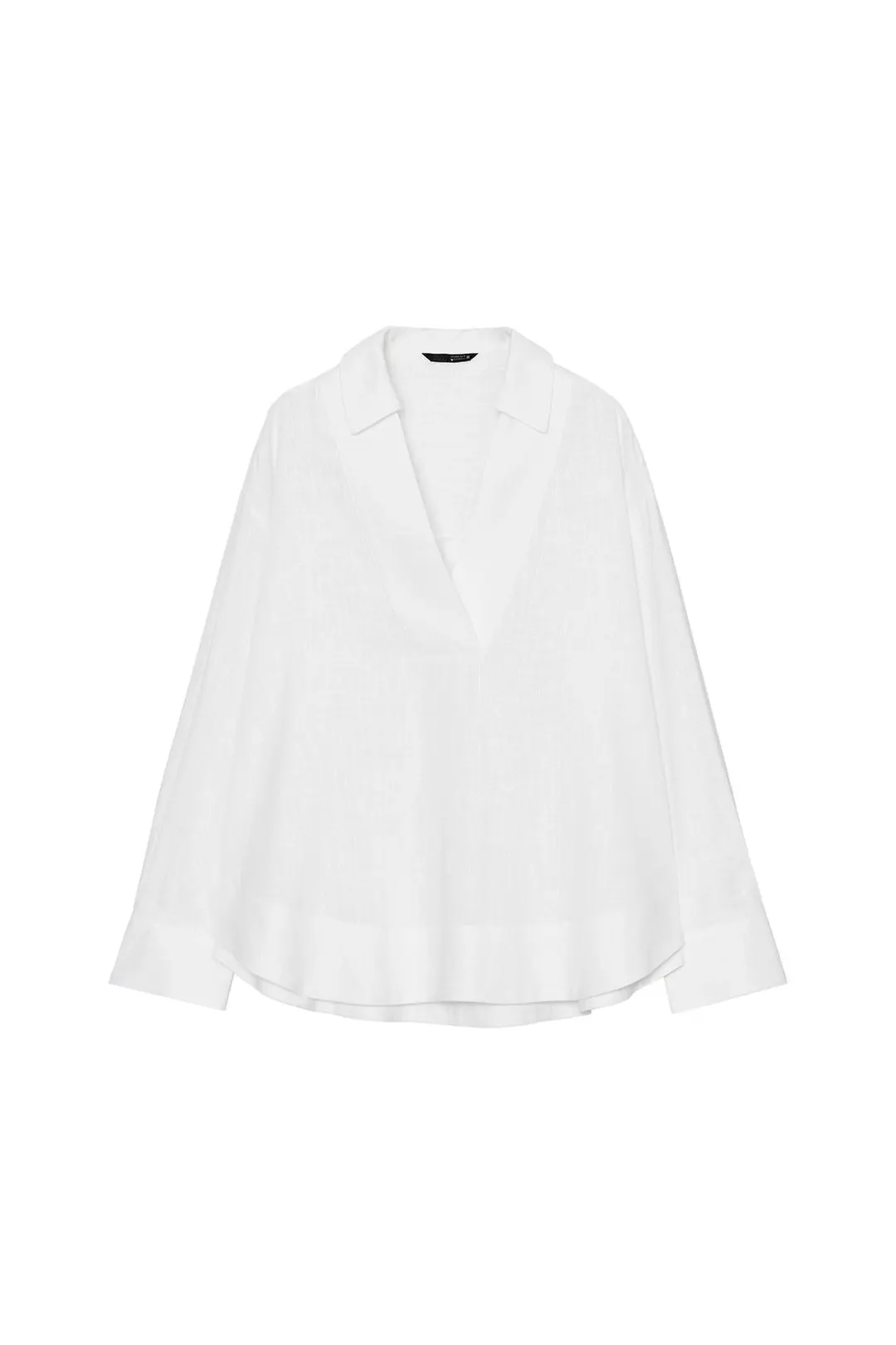 Блузка из смесового льна с воротником поло, Zara