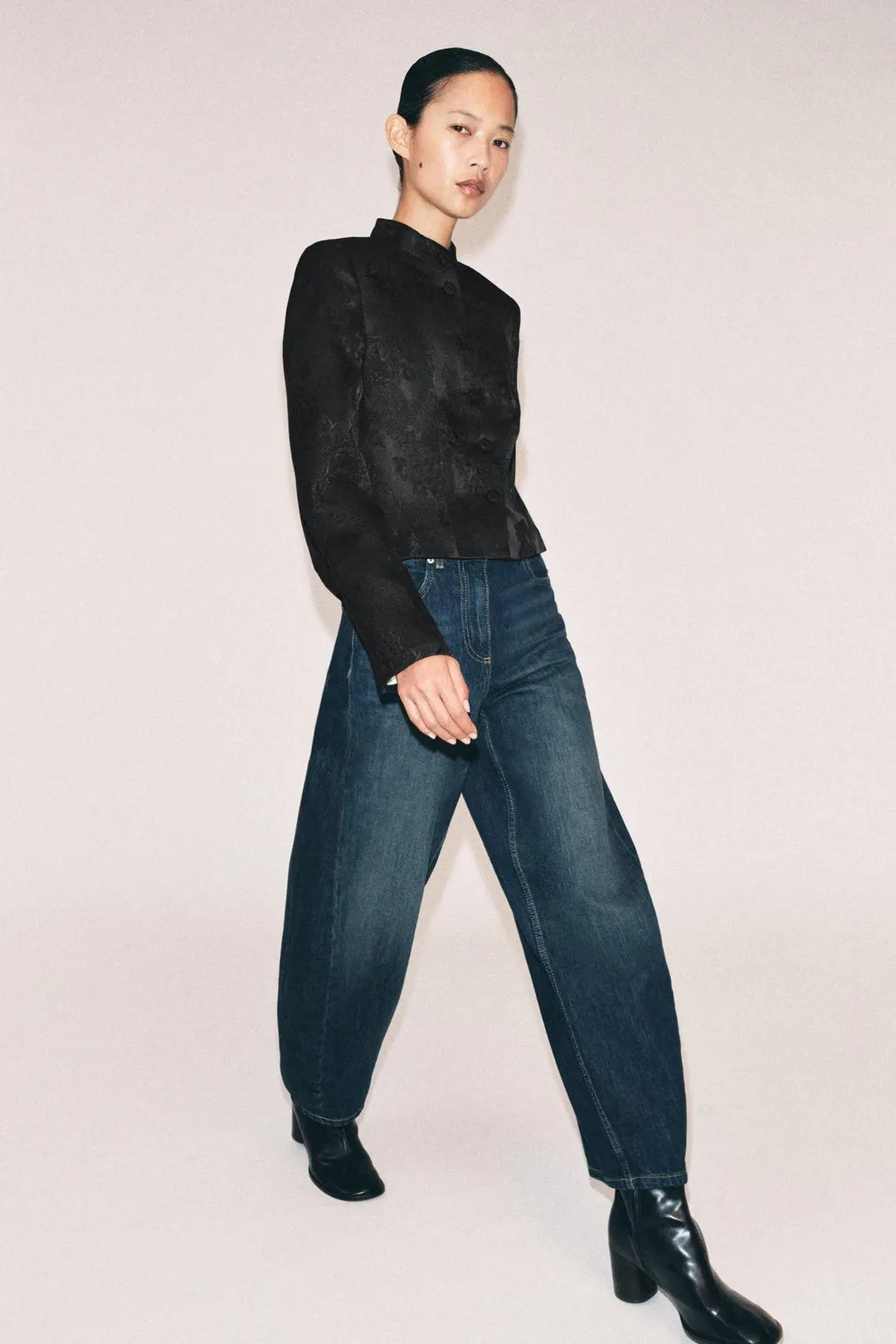 Укороченная жаккардовая куртка ZW Collection, Zara