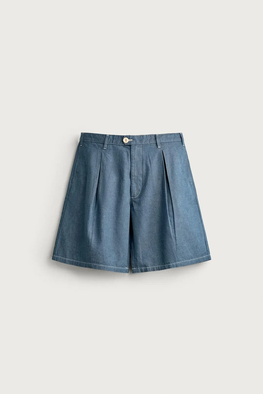 Бермуды из легкого денима со складками, Zara