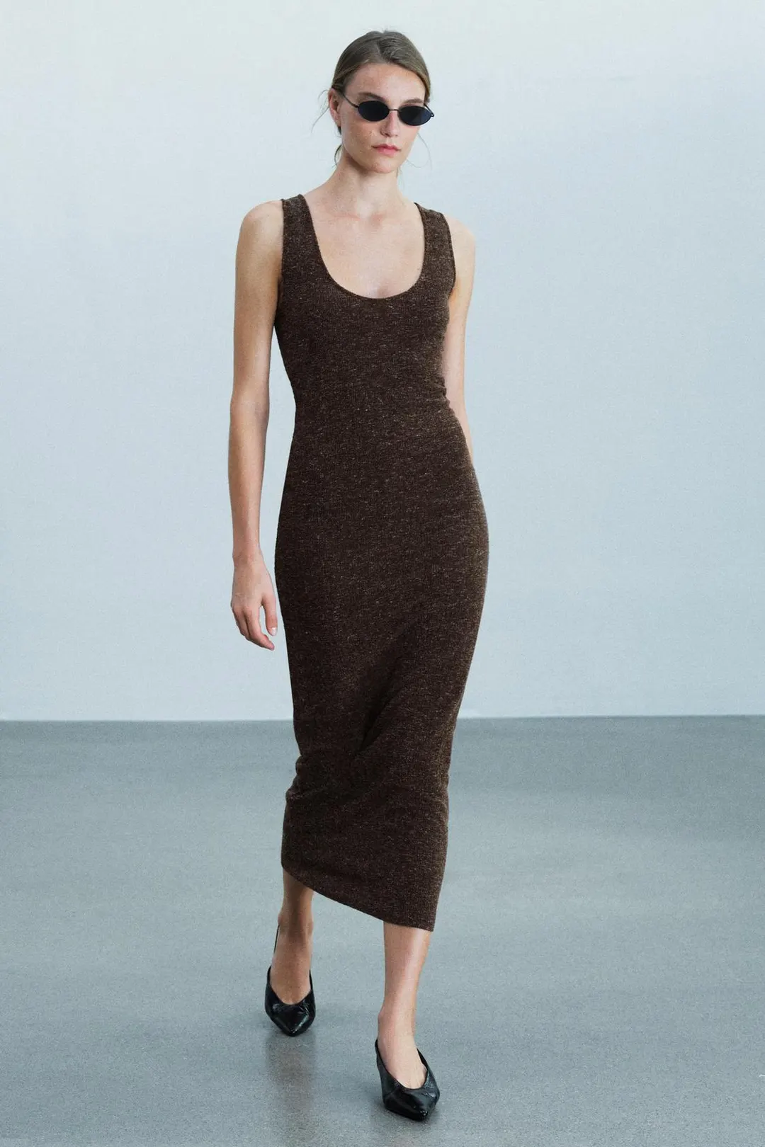 Платье фактурное без рукавов, Zara
