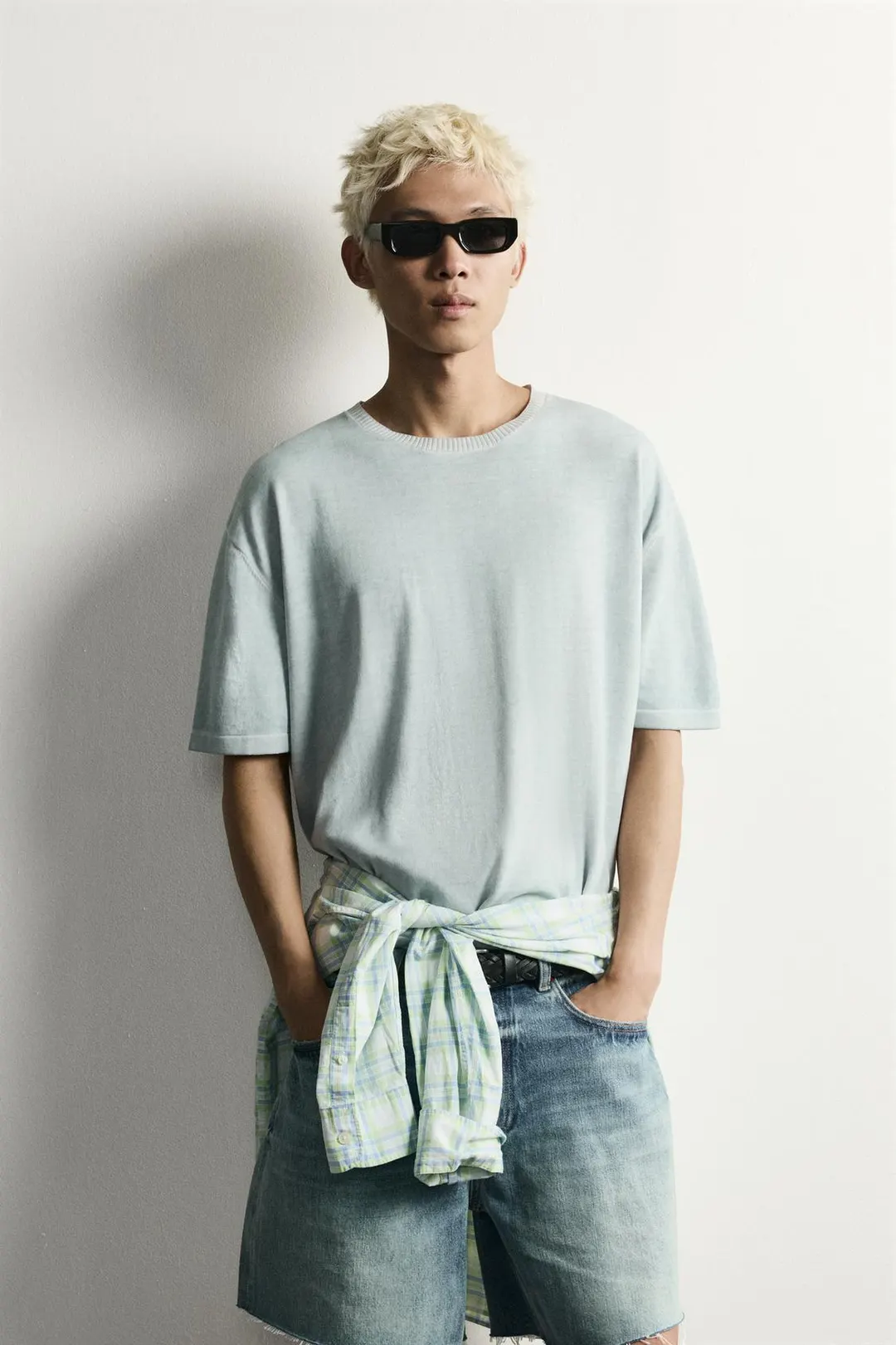 Вязаная футболка с эффектом стирки, Zara