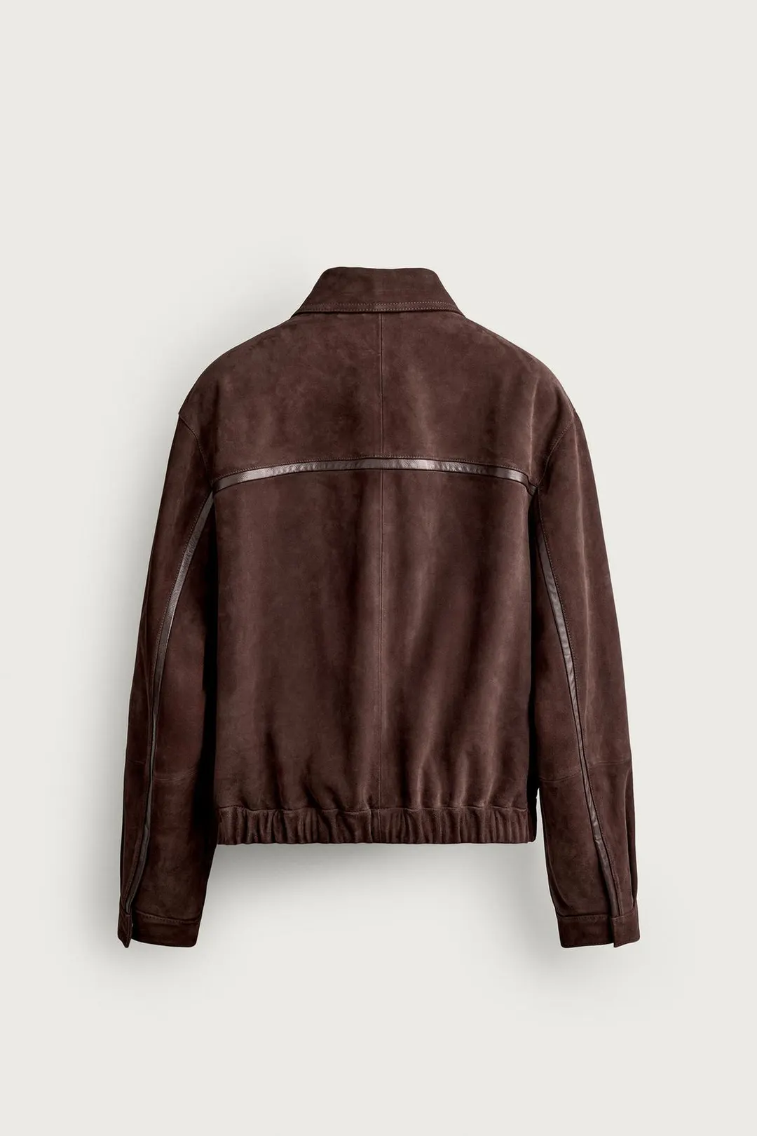 Кожаная куртка свободного кроя с замшевой отделкой, Zara