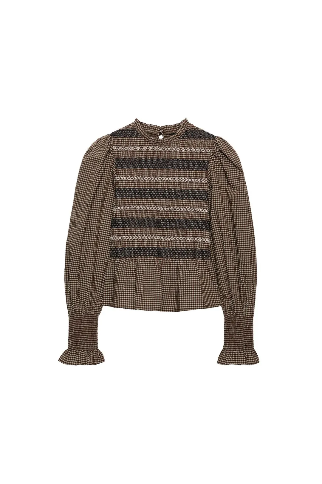 Рубашка с вышивкой и буфами, Zara