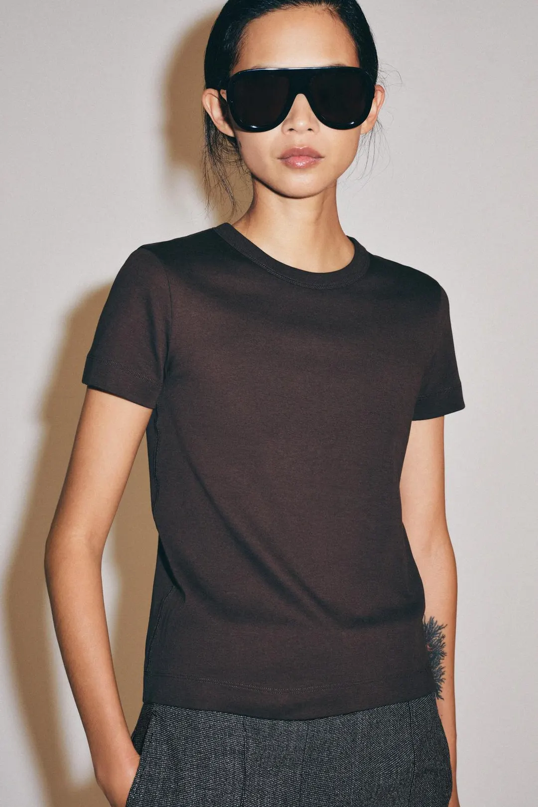 Футболка из интерлока с короткими рукавами, Zara