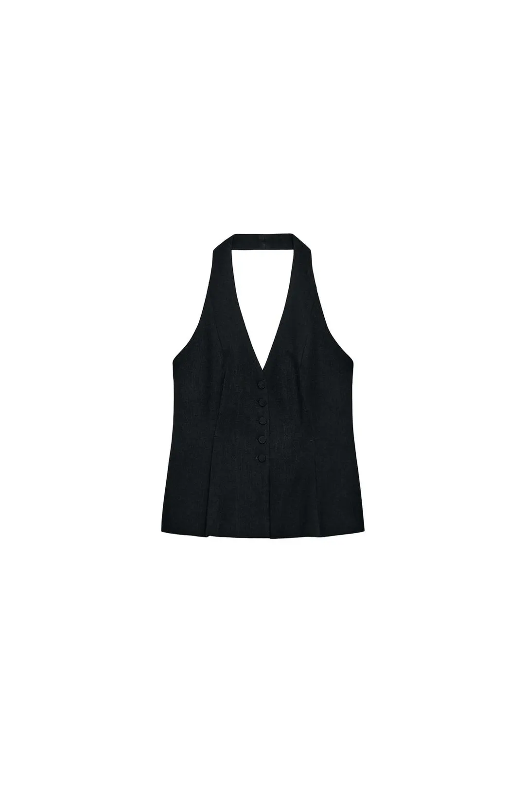 Топ-жилет халтер с обтянутыми пуговицами, Zara