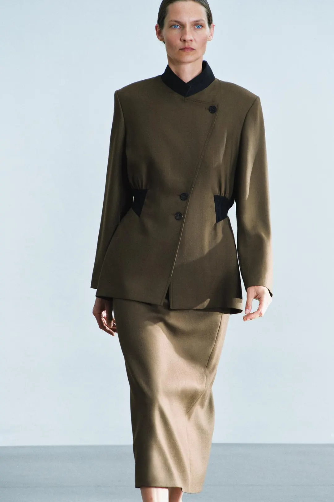 Жакет приталенный из 100% шерсти с эластичной талией ZW Collection, Zara