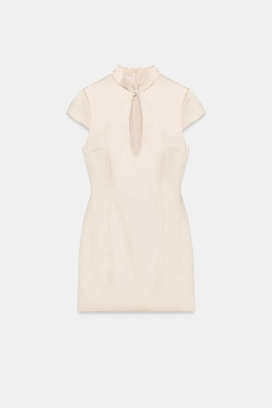 Мини-платье из сатина с разрезом, Zara