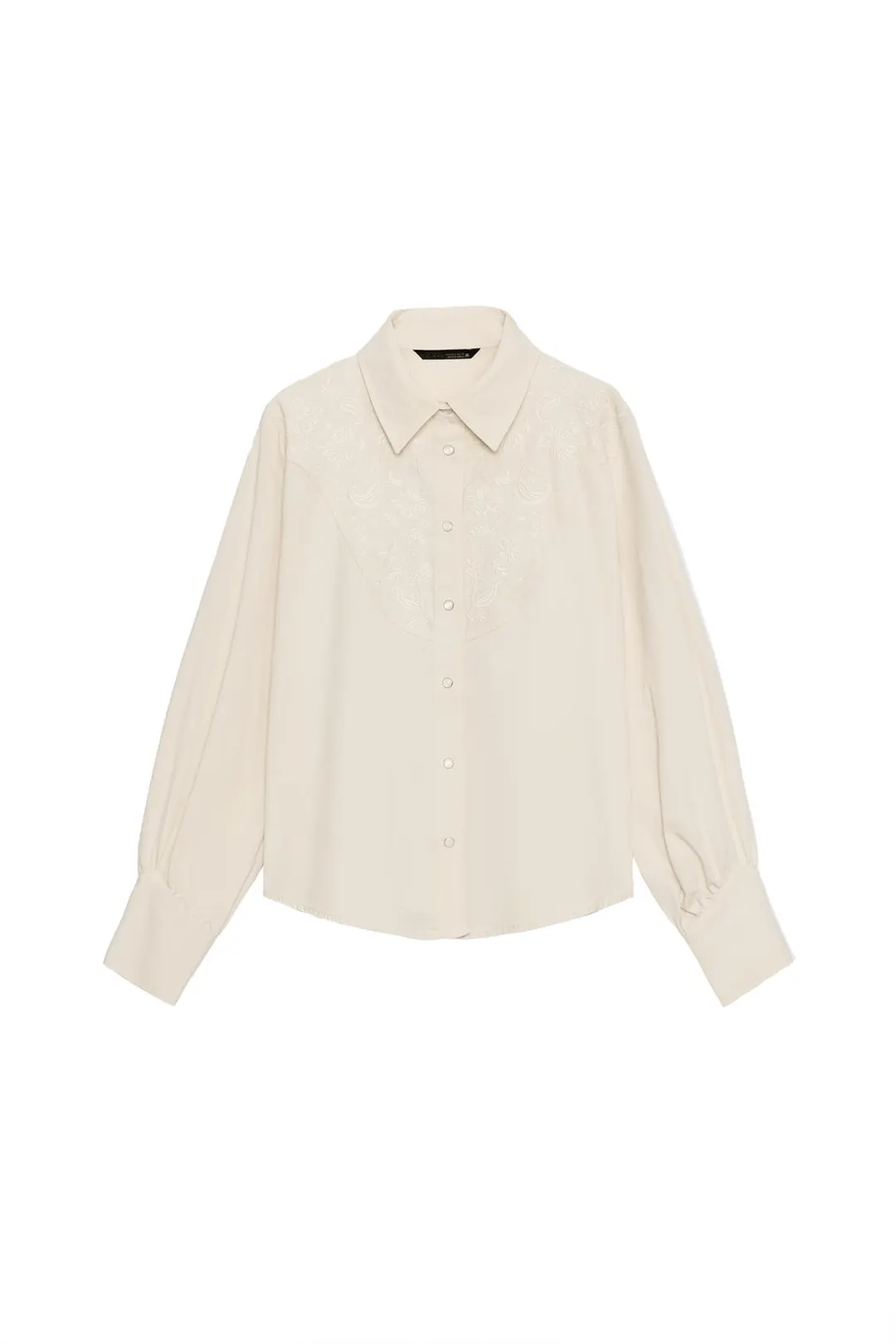 Рубашка с цветочной вышивкой, Zara