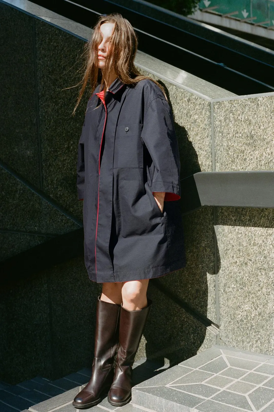 Тренч миди ZW Collection двусторонний, Zara