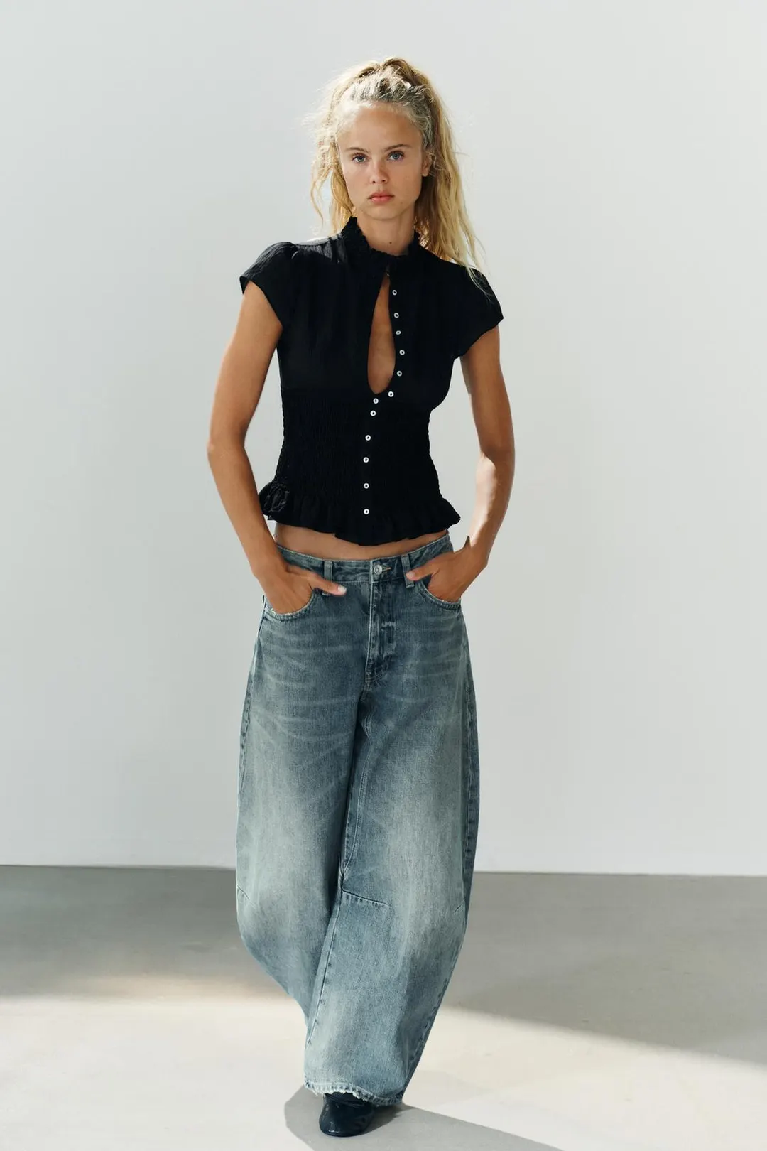 Рубашка со сборками и оборками, Zara