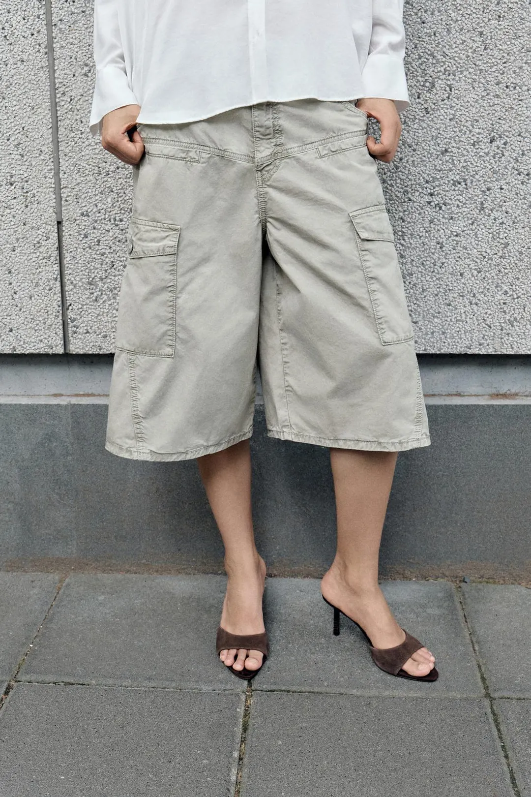 Джинсовые бермуды карго, Zara