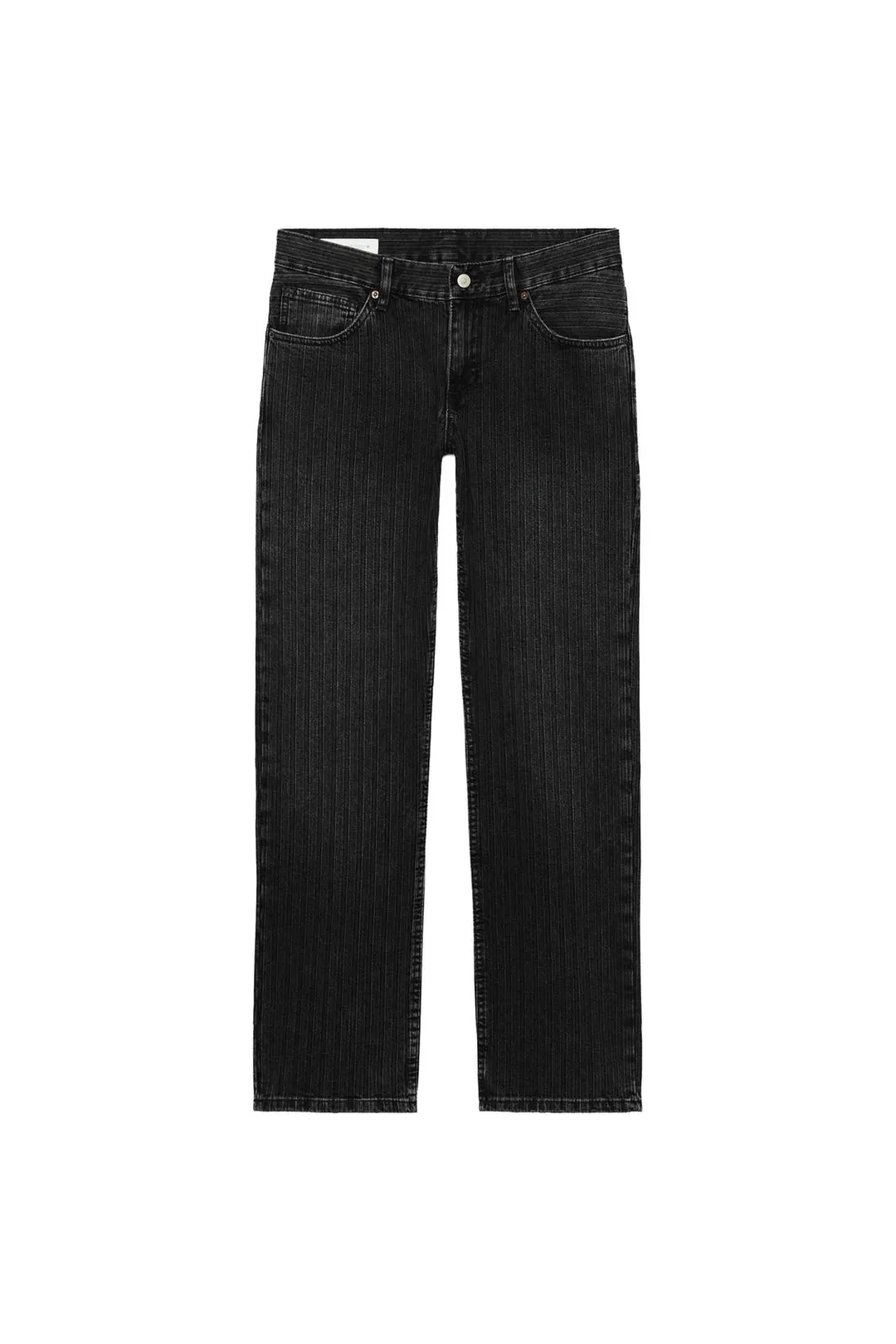 Джинсы прямого кроя в полоску с низкой посадкой TRF, Zara