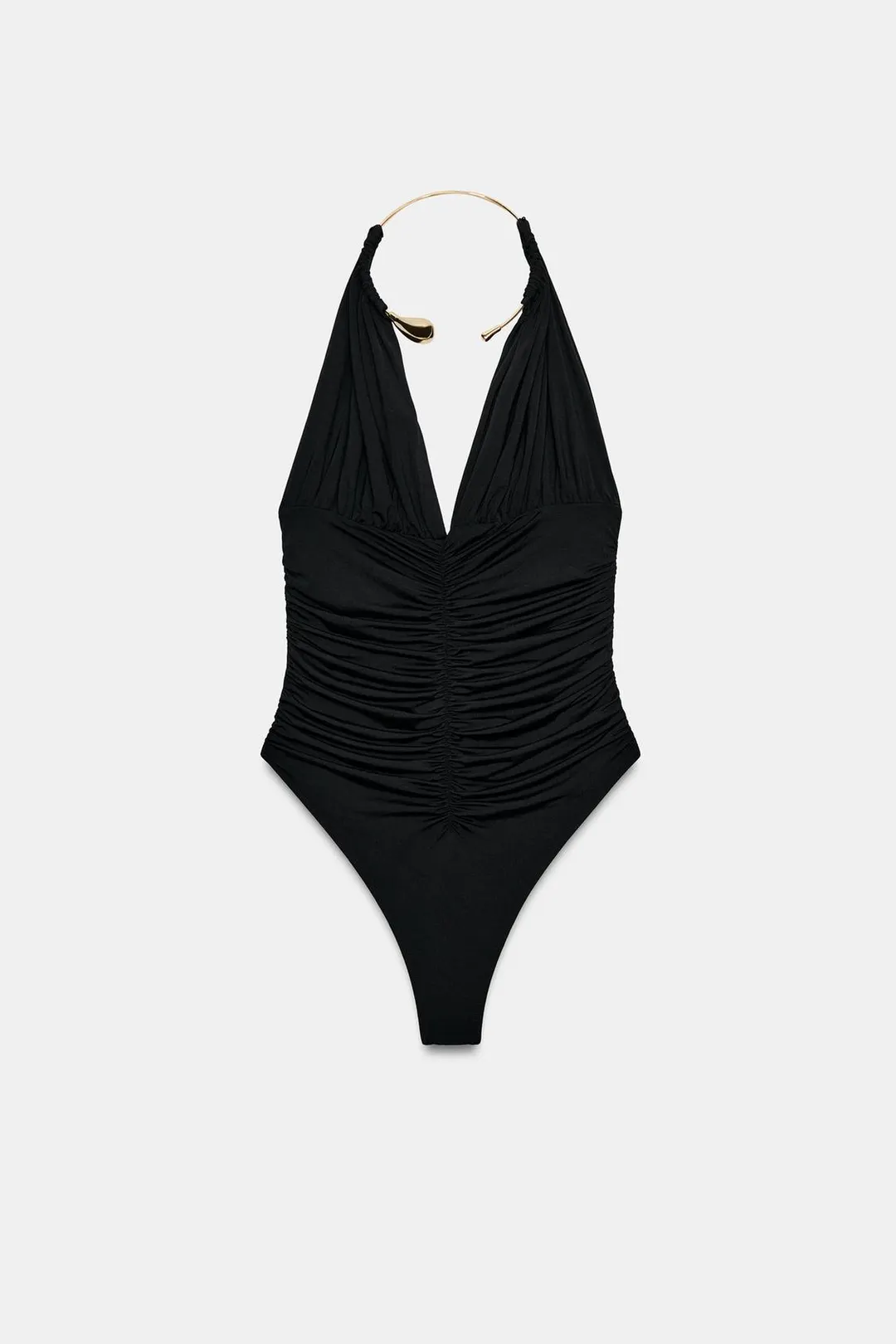 Боди со сборками и воротником-чокером, Zara