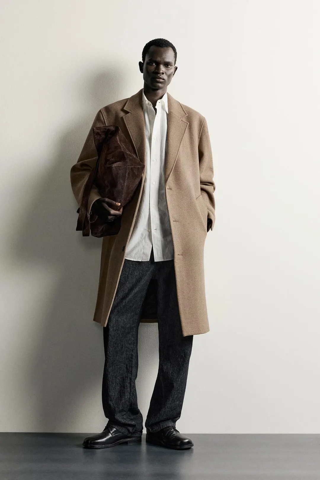 Пальто свободного кроя из смесовой шерсти, Zara