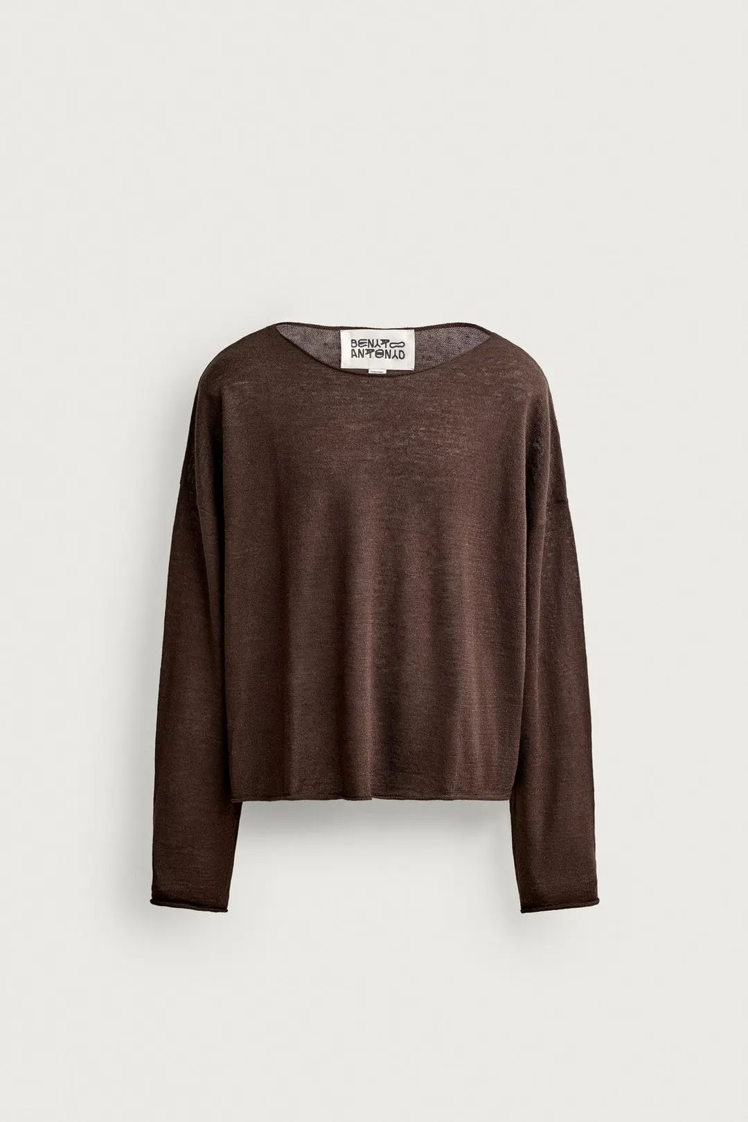 Свитер укороченного кроя из смеси льна и шерсти, Zara