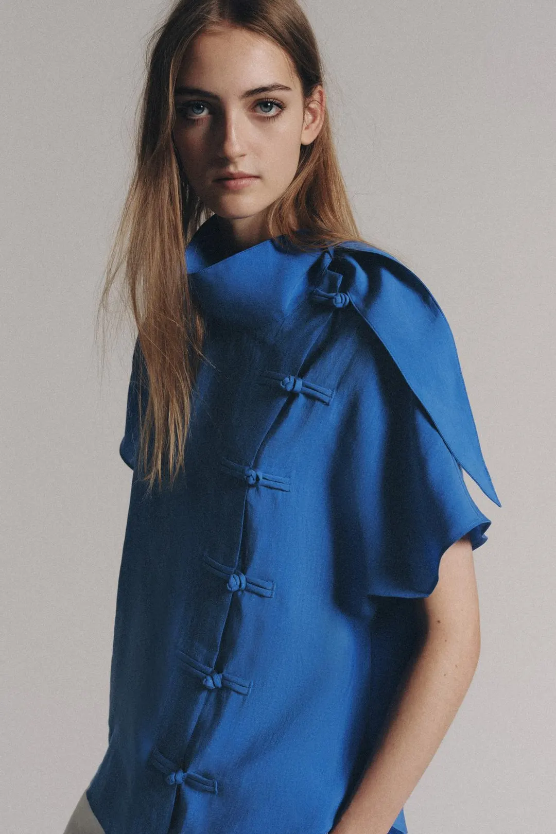 Рубашка ZW COLLECTION с застежкой на узелки, Zara