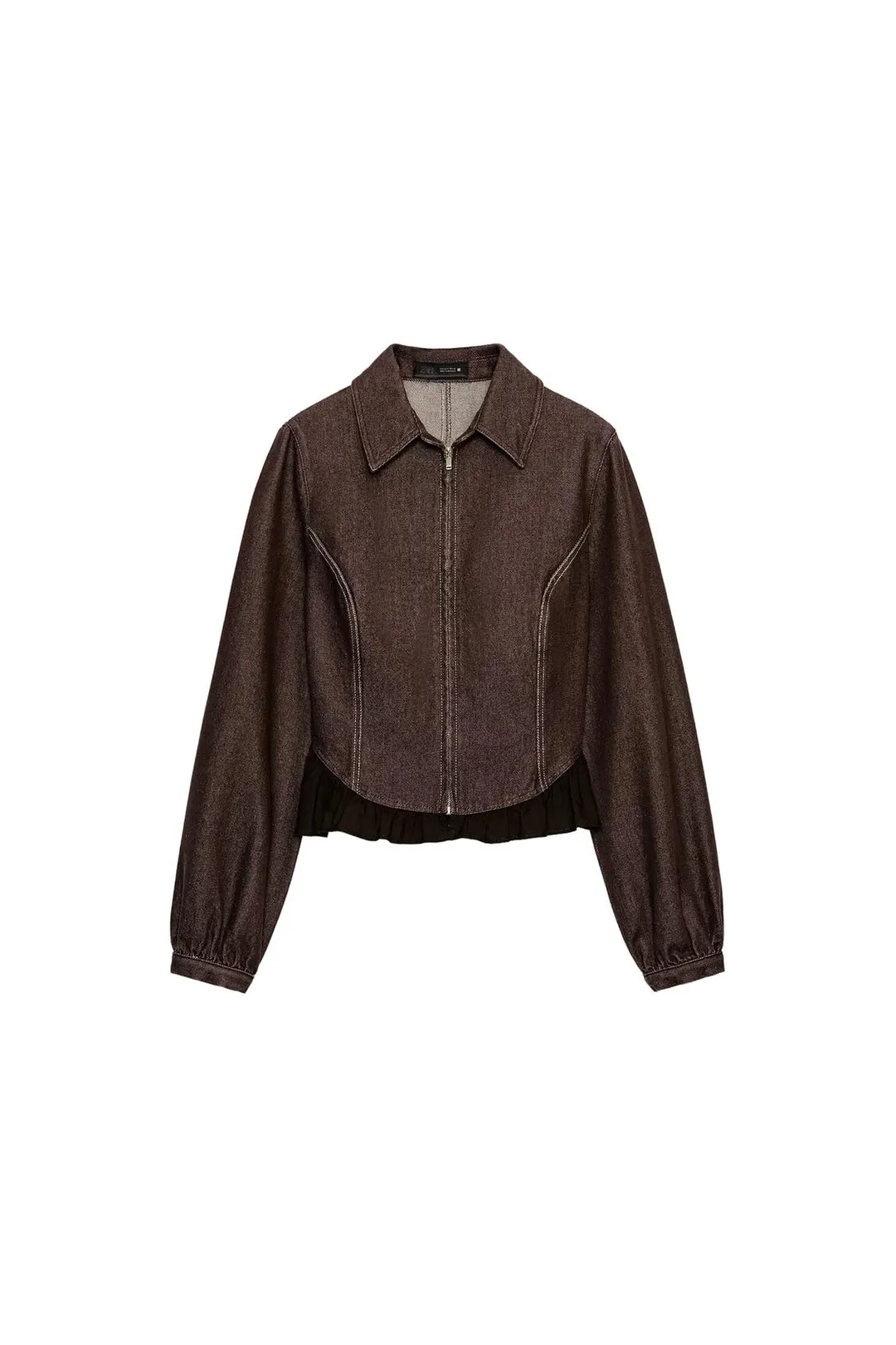 Джинсовая рубашка с контрастным низом Z1975, Zara