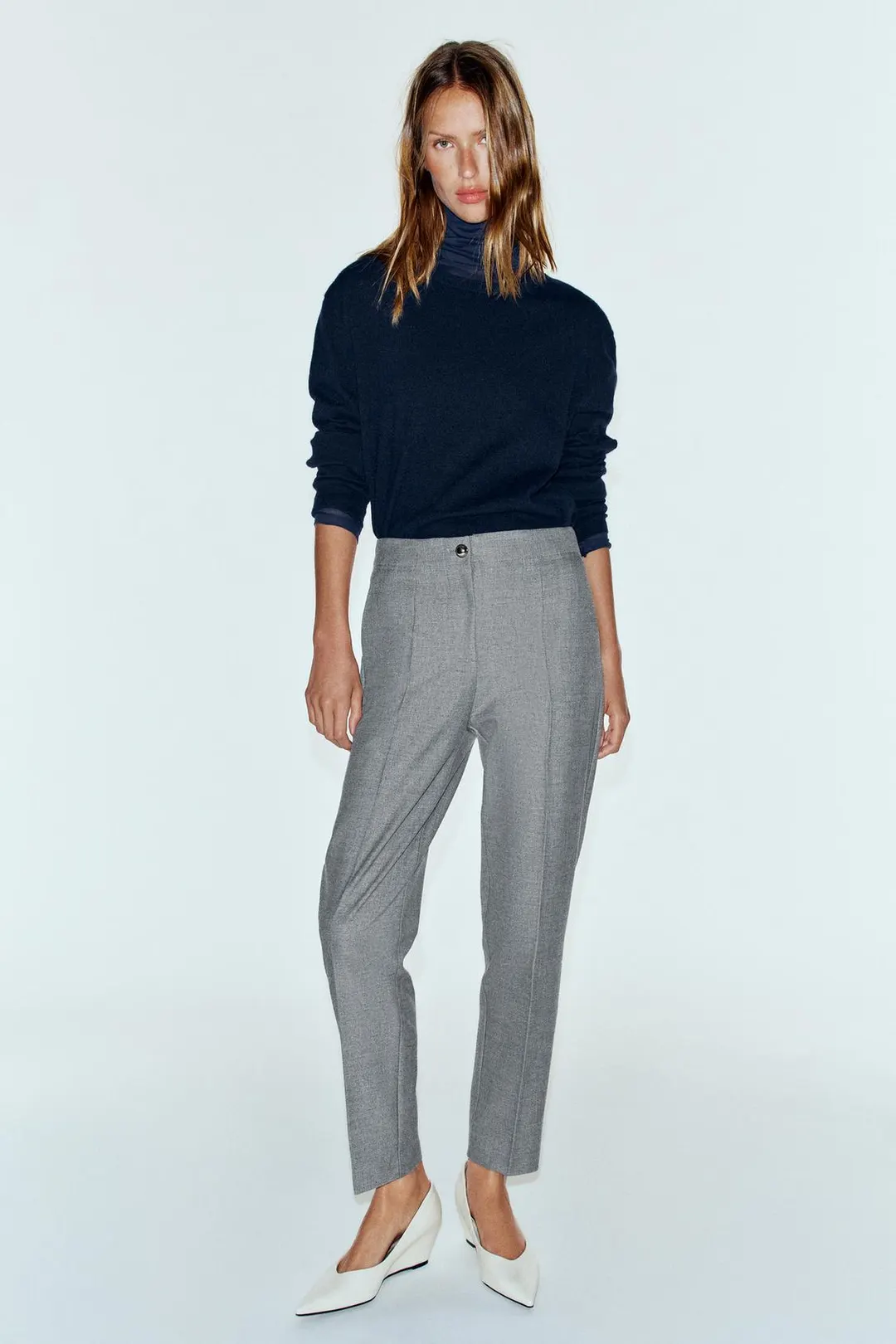 Укороченные брюки с высокой посадкой, Zara