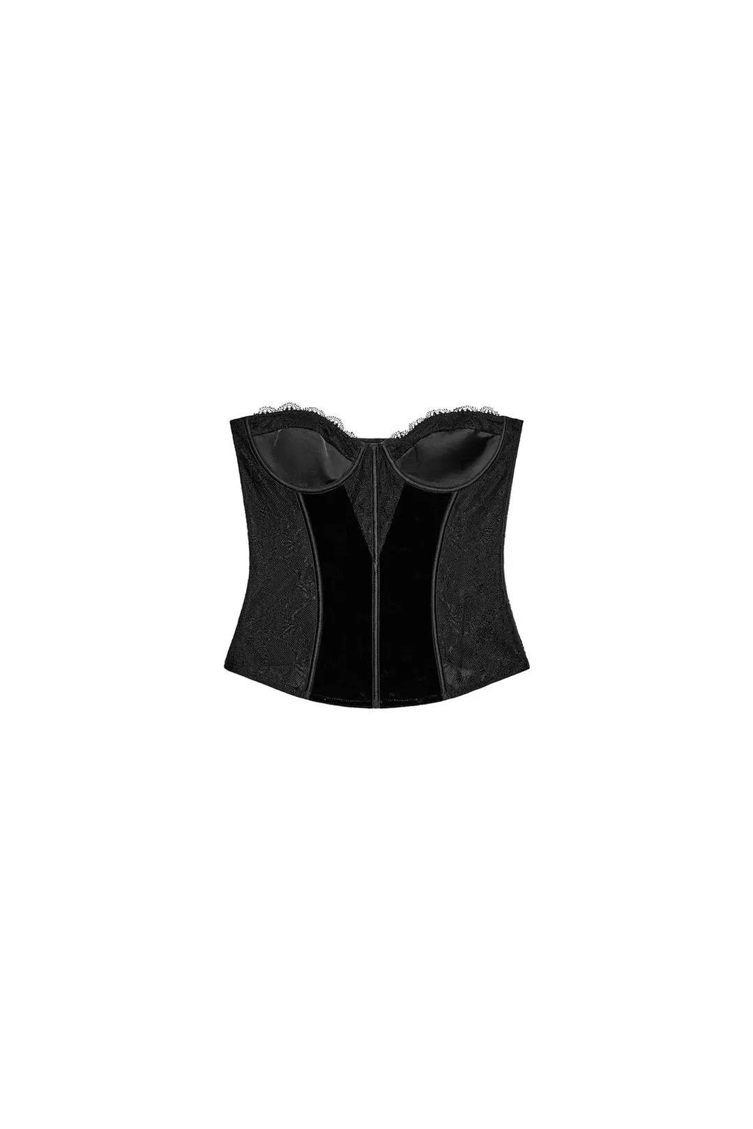 Бархатный корсет с кружевом, Zara