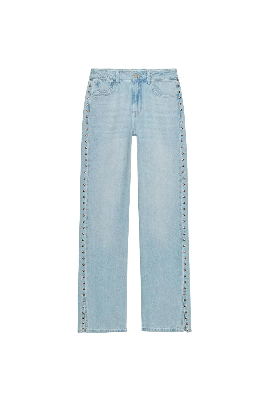 Джинсы Z1975 прямые с заклепками и средней посадкой, Zara