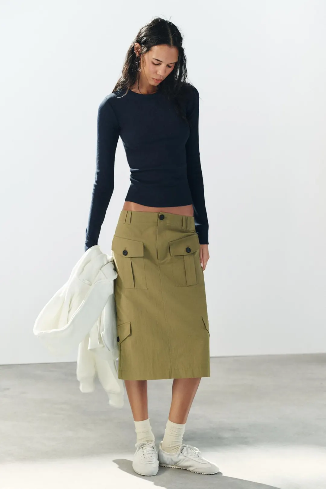 Футболка в рубчик с кнопками, Zara