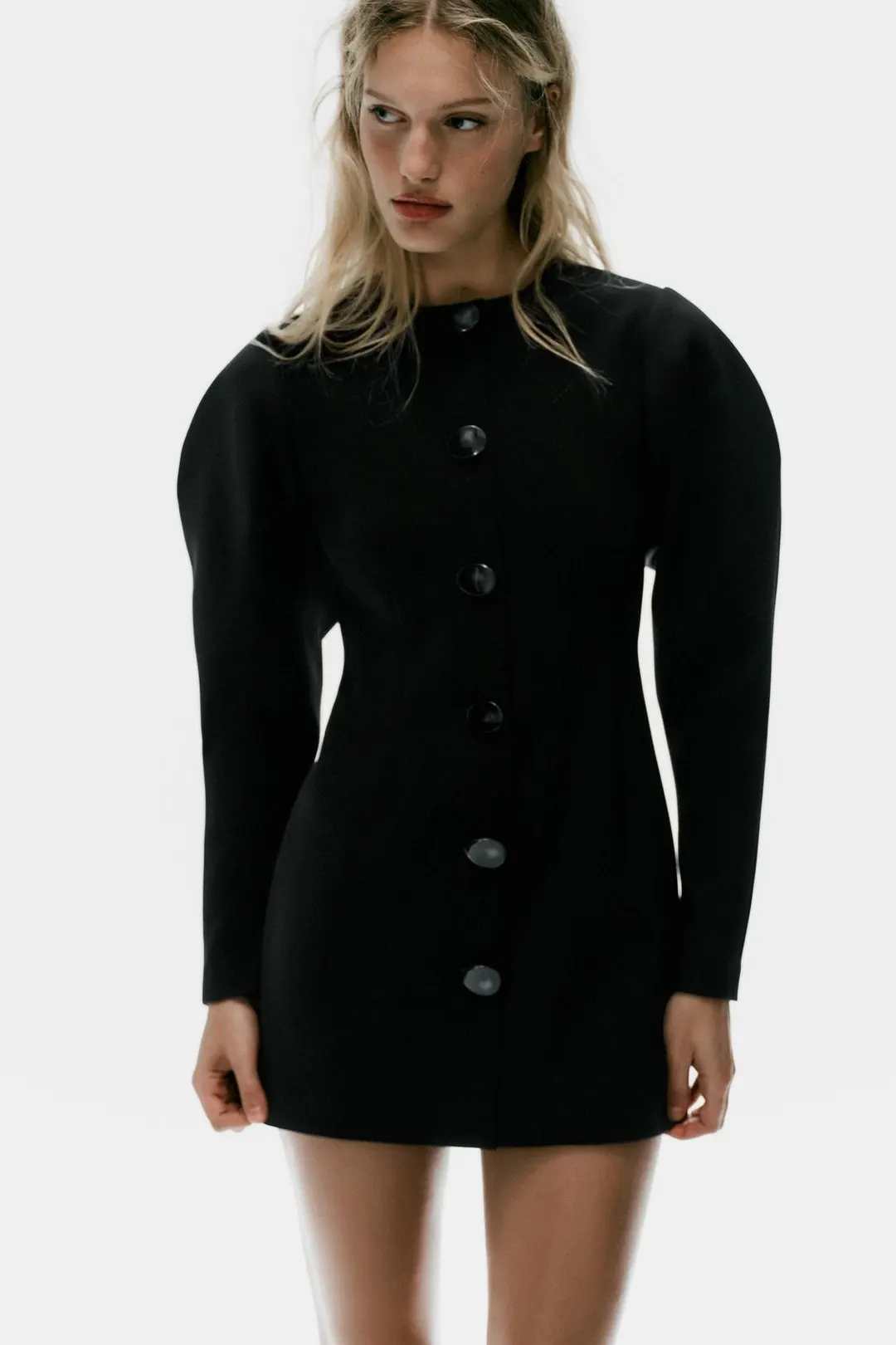 Платье мини с объемными рукавами, Zara