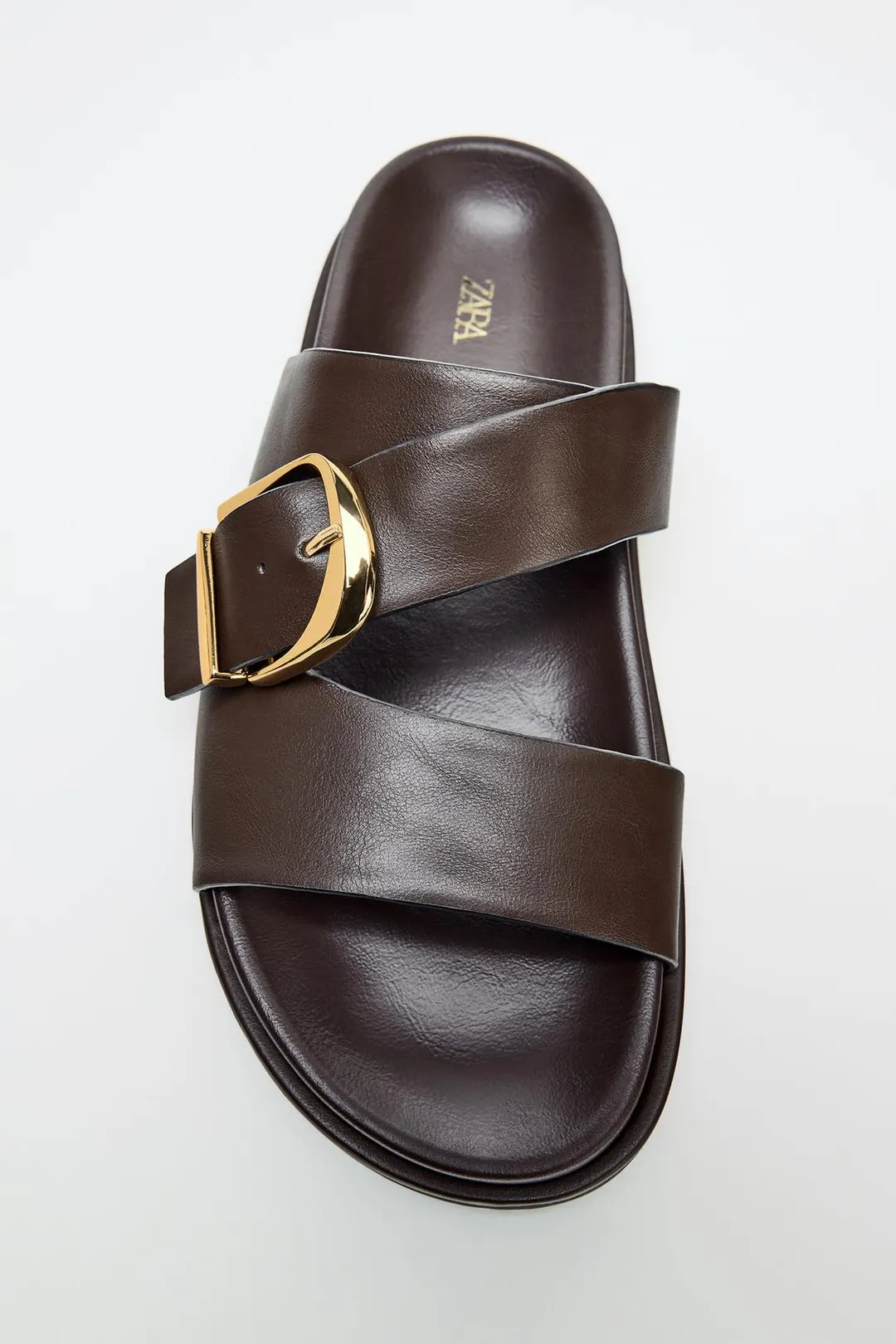 Сандалии без каблука с пряжками, Zara