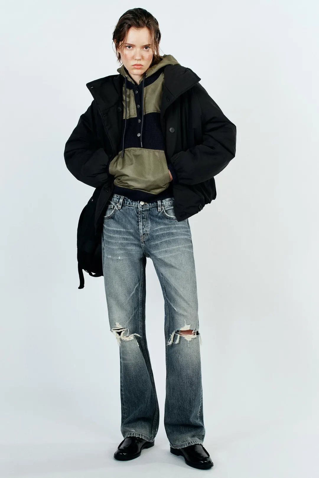Короткий двубортный анорак, Zara