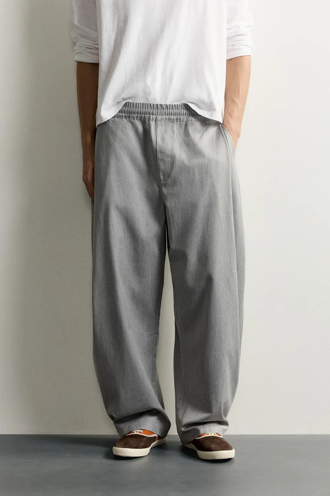 Брюки кроя баллон с боковыми складками, Zara