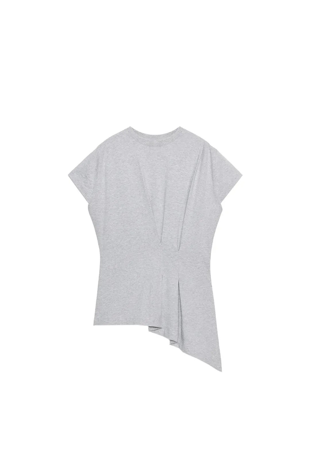 Футболка асимметричного кроя с плиссировкой, Zara