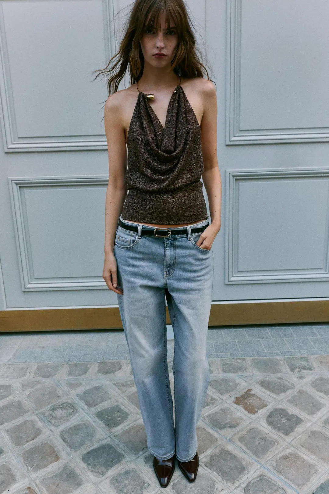 Топ с металлическим чокером, Zara