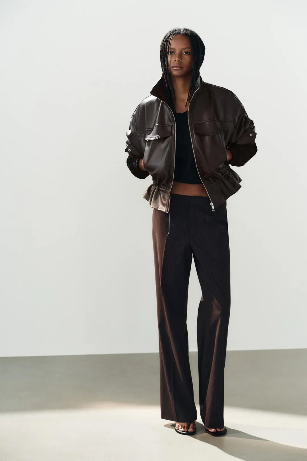 Брюки прямого кроя с низкой посадкой, Zara