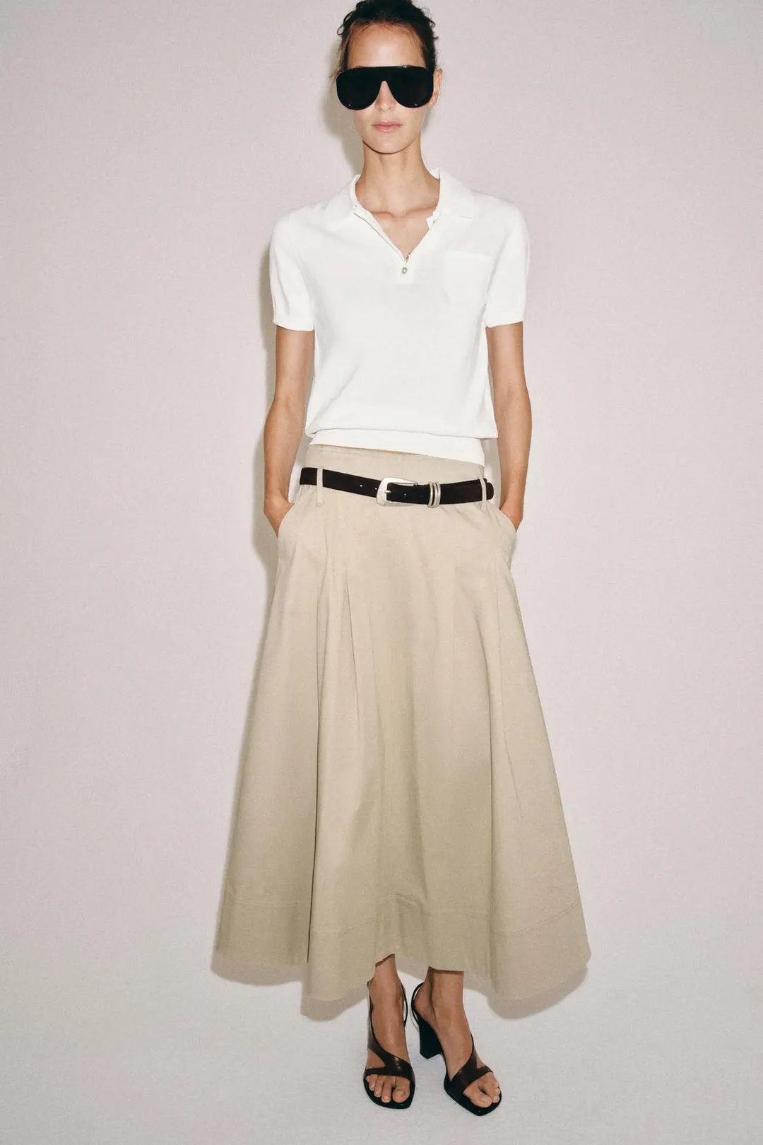 Вязаное поло с короткими рукавами, Zara