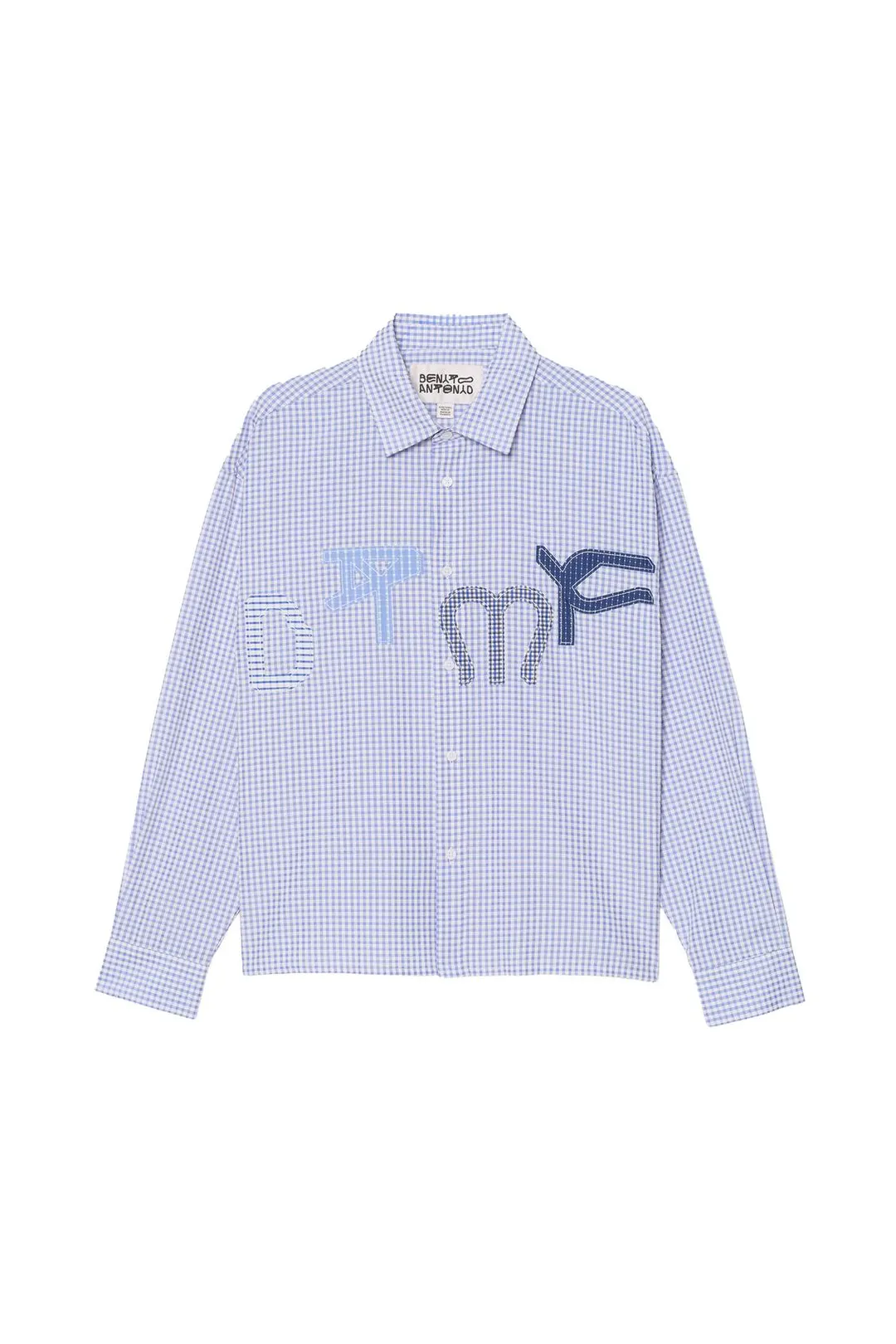 Рубашка в клетку с нашивками DTMF, Zara