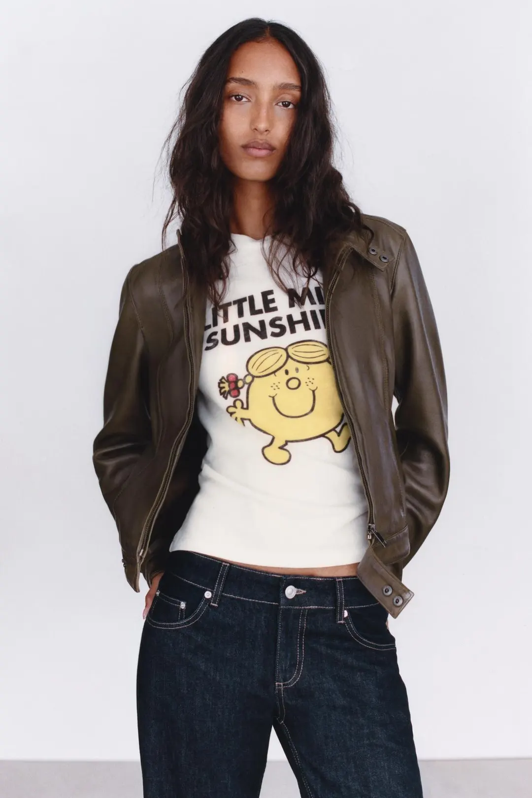 Куртка на молнии из 100% кожи, Zara