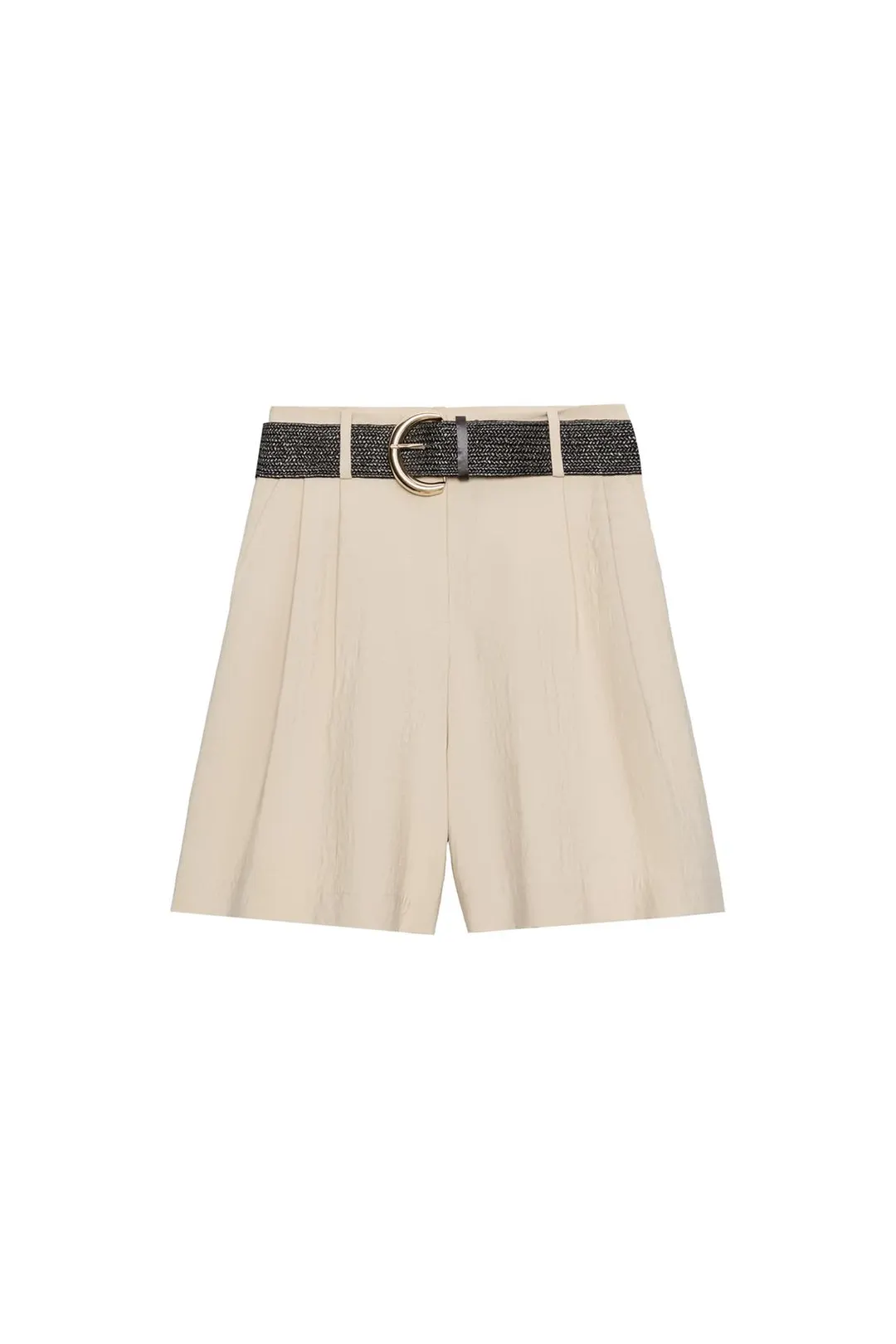 Бермуды с защипами и поясом, Zara
