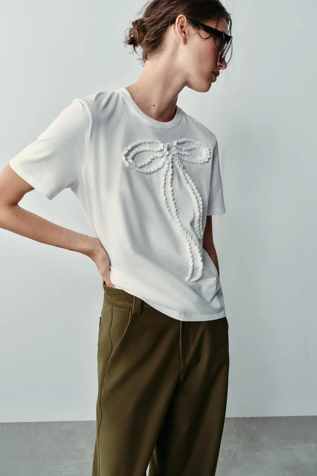Футболка с бантом, Zara