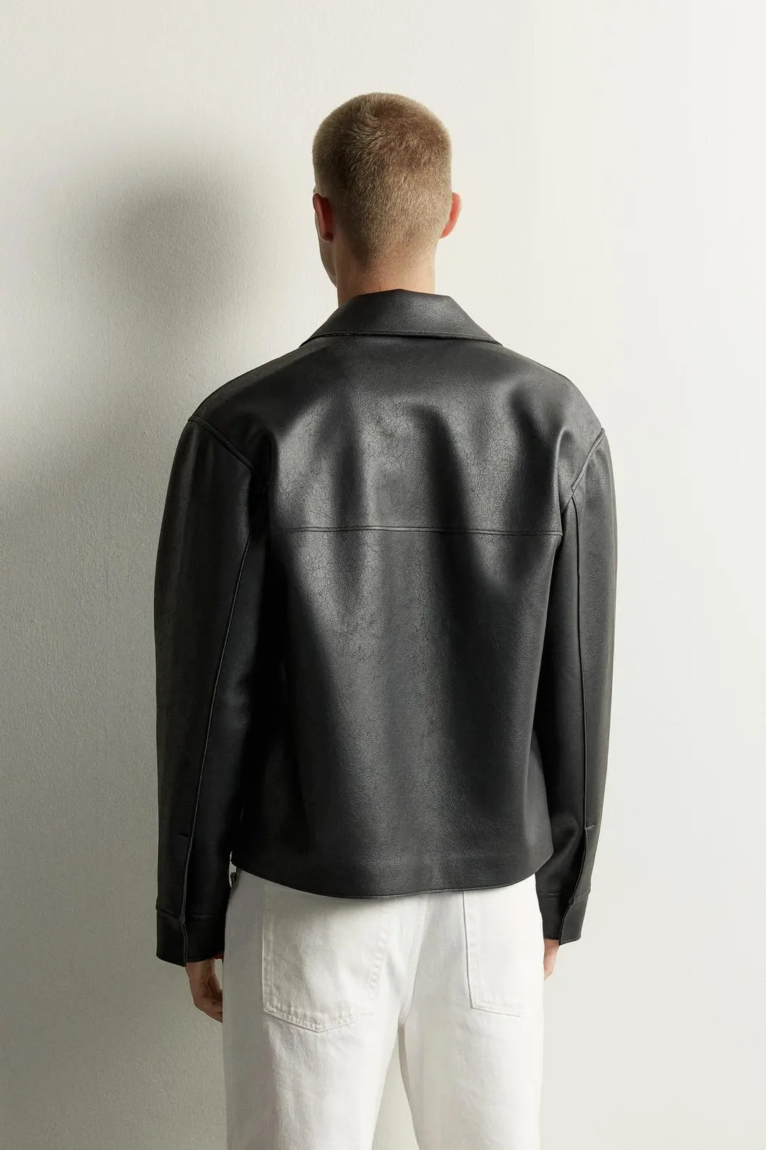 Рубашка-куртка стандартного кроя под кожу, Zara